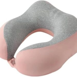 MINISO U-Shaped Neck Pillow Dual-Color Memory Foam Support Neck and Head, Suitable for Airplane, Trains, Self-Driving Cars, Pink