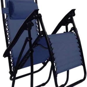 Folding Patio Lawn Beach Recliner Outdoor Zero Gravity Lounge Chair, 1 PC, Navy