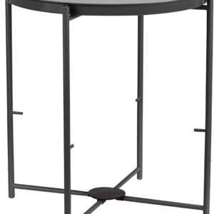 61zcfuR0l-L._AC_SL1500.jpg Amazon Basics Round Storage End Table, Side Table with Cloth Basket, Charcoal/Heather Gray, 17.7 x 17.7 x 18.9 in