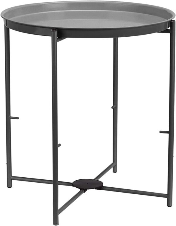 61zcfuR0l-L._AC_SL1500.jpg Amazon Basics Round Storage End Table, Side Table with Cloth Basket, Charcoal/Heather Gray, 17.7 x 17.7 x 18.9 in