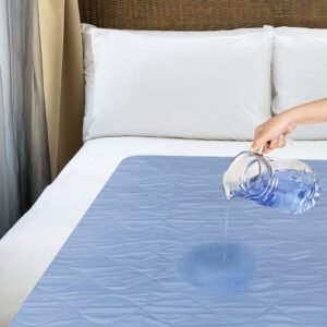 Utopia Bedding Waterproof Incontinence Bed Pads 34 x 52 Inches (Pack of 4, Blue), Washable and Reusable Underpads for Adults, Elderly and Pets, Absorbent Protective Pads