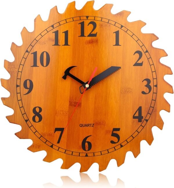 71-_5Ob-gVL._AC_SL1500.jpg 12 Inch Metal Wall Clock with Circular Saw Blade Dial, Handsaw and Hammer Pointer,Great Decor for Garage,Workshop and Man Cave