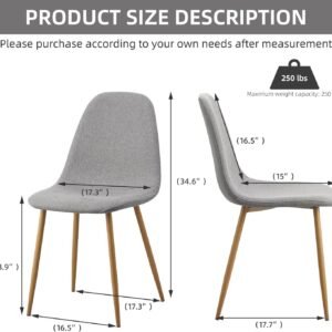 Dining Chairs Set of 4,Modern Upholstered Dining Room Chairs, Kitchen Chairs with Metal Legs, Comfortable Kitchen Chairs for Dining Room Kitchen Bedroom Cafe Bistro Restaurant,Grey