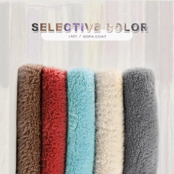 71013HBcFnL._AC_SL1500.jpg Giant Fur Bean Bag Chair Cover for Kids Adults, (No Filler) Living Room Furniture Big Round Soft Fluffy Faux Fur Beanbag Lazy Sofa Bed Cover (Light Grey, 5FT)