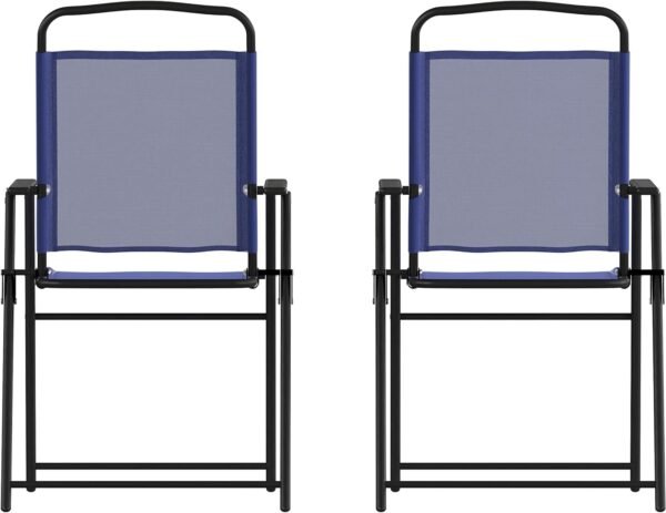 710Jt3YYhAL._AC_SL1500.jpg Flash Furniture Mystic Folding Patio Sling Chairs, Outdoor Textilene Lawn Chairs with Armrests, Set of 2, Navy