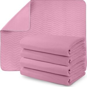 Utopia Bedding Waterproof Incontinence Bed Pads 34 x 52 Inches (Pack of 4, Blue), Washable and Reusable Underpads for Adults, Elderly and Pets, Absorbent Protective Pads