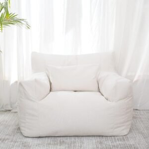 Lazy Sofa Bean Bag Double Small Sofa Dormitory Bedroom Balcony Leisure Recliner Velvet Cotton Bean Bag Jacket (no Padding),Yellow Single