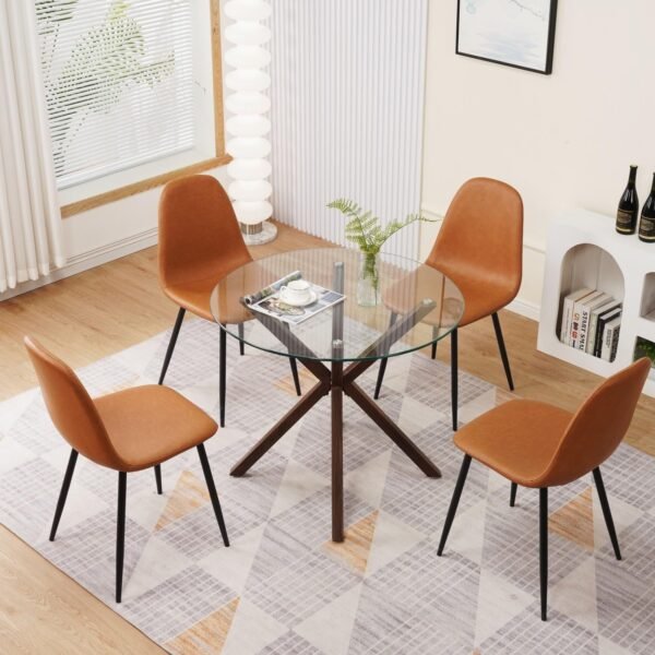 Dining Chairs Set of 4,Modern Upholstered Dining Room Chairs, Kitchen Chairs with Metal Legs, Comfortable Kitchen Chairs for Dining Room Kitchen Bedroom Cafe Bistro Restaurant,Grey