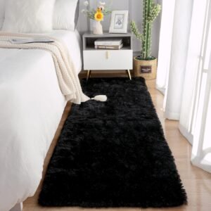 7130Miq5l7L._AC_SL1500.jpg Chicrug Soft Runner Rugs for Bedroom Living Room Plush Fluffy Rug 2x6 Feet, Shag Furry Area Rug Carpet Non Shedding for Nursery Children Kids Girls Room Home Decorative, Grey