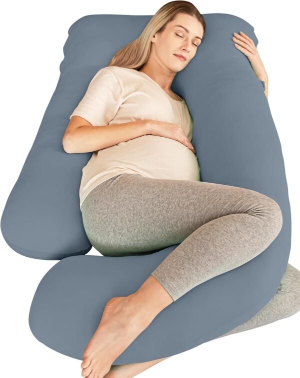 715bMshAe1L._AC_SL1500.jpg Cute Castle Pregnancy Pillows, Soft U-Shape Maternity Pillow with Removable Cover - Full Body Pillows for Adults Sleeping - Pregnancy Must Haves - Jumbo 57 Inch - Grey