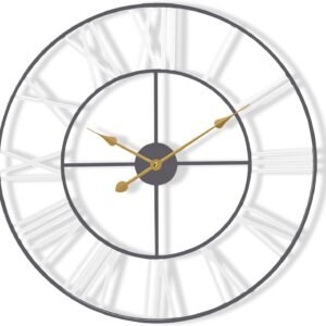 Sorbus Large Wall Clock for Living Room Decor, (40CM) 16 Inch Wall Clock Decorative, Metal Analog Roman Numeral Wall Clock Modern Wall Clocks - Large Clock Home Decor (Gold)