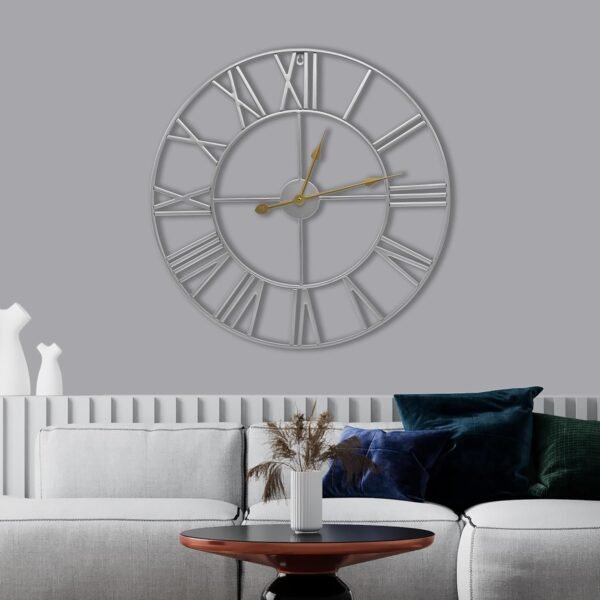 Sorbus Large Wall Clock for Living Room Decor, (40CM) 16 Inch Wall Clock Decorative, Metal Analog Roman Numeral Wall Clock Modern Wall Clocks - Large Clock Home Decor (Gold)