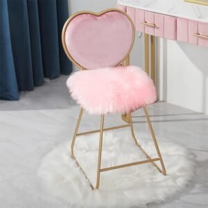 Single Sofa Recliner Chair Cover Soft Fluffy Faux Fur Sheepskin Carpet Cushion Pad for Living Room, Bedroom, Study Room, Pink