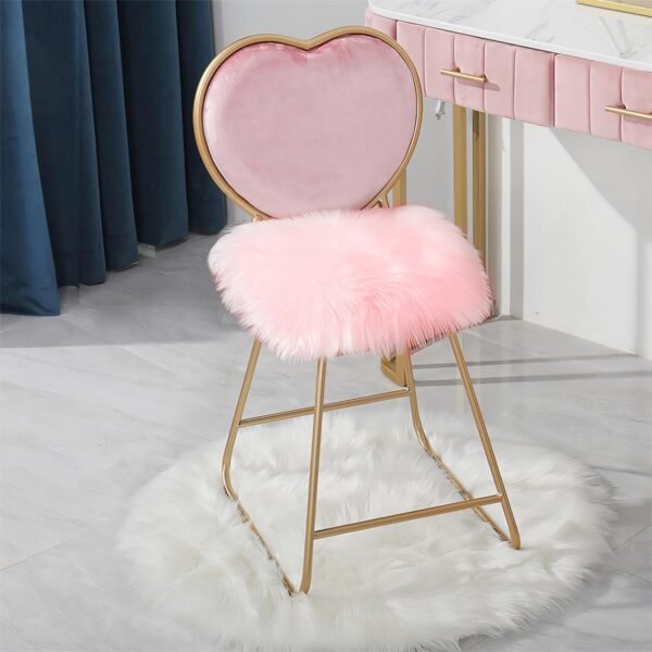 Single Sofa Recliner Chair Cover Soft Fluffy Faux Fur Sheepskin Carpet Cushion Pad for Living Room, Bedroom, Study Room, Pink