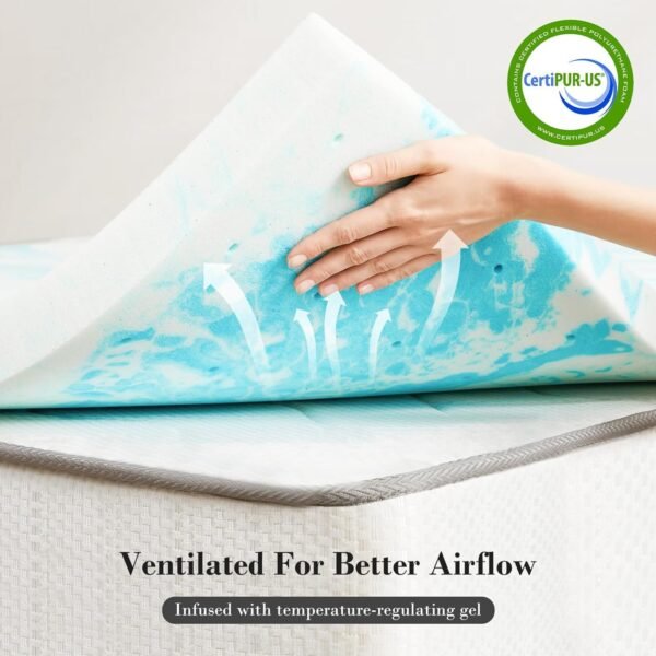 71CA4qD-uNL._AC_SL1500.jpg OLIXIS Mattress Topper Full Memory Foam, 3 Inch Thick Gel Infused Bed Toppers for Full Size Bed, Soft Mattress Pads for Sleeper Sofa, RV, Camper, Blue