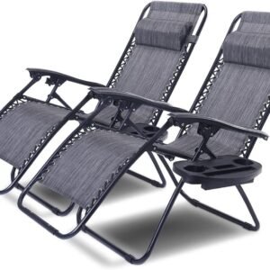 Folding Patio Lawn Beach Recliner Outdoor Zero Gravity Lounge Chair, 1 PC, Navy