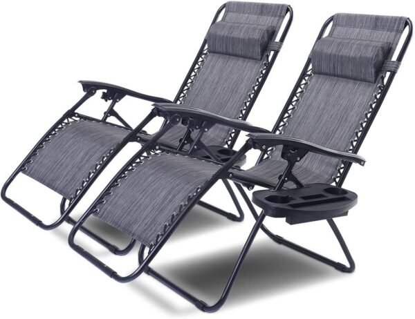 Folding Patio Lawn Beach Recliner Outdoor Zero Gravity Lounge Chair, 1 PC, Navy