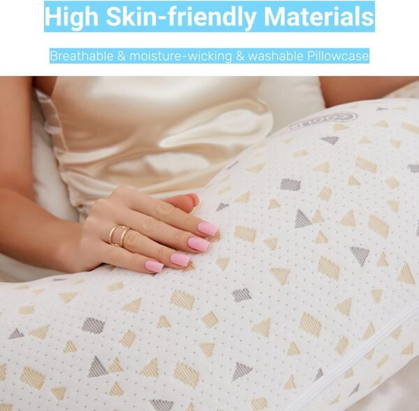 Full Body Pillow for Side Sleeper,60"*22"*11" Swan Body Pillow with Skin-Friendly Pillowcase,Ergonomic Pregnancy Body Pillow for Head,Belly,Back,Legs and HIPS Relief