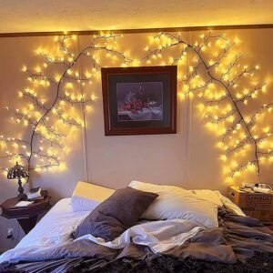 71D_pkreewL._AC_SL1001.jpg Enchanted Willow Vine Light, Christmas Decorations Flexible DIY Vines for Room Decor, 144 LEDs Artificial Plants Tree Branches,7.5FT Vines with Lights for Wall Bedroom Living Room Decor(1PCS)