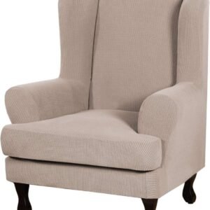 H.VERSAILTEX High Stretch Jacquard 2 Pieces Sofa Cover Couch Cover Furniture Sofa Slip Covers for Living Room, Polyester Spandex Jacquard Fabric Suit for T Cushion/Box Cushion (Sofa 72"-88", Navy)