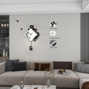 71FTudqjaxL._AC_SL1500.jpg Decorative Wall Clock for Living Room Decor Large Modern Wall Clocks with Pendulum Battery Operated for Bedroom Office Kitchen Home Black Wood Silent Wall Clock Non Ticking 11.8 * 19.7"