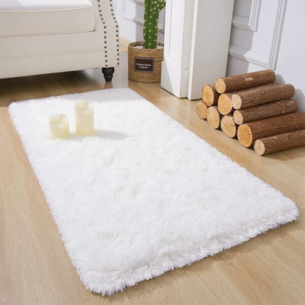 71GbbhEngGL._AC_SL1500.jpg Chicrug Soft Runner Rugs for Bedroom Living Room Plush Fluffy Rug 2x6 Feet, Shag Furry Area Rug Carpet Non Shedding for Nursery Children Kids Girls Room Home Decorative, Grey