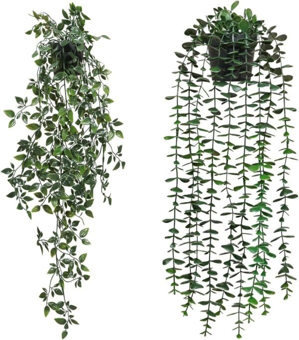71IrJh-RjTL._AC_SL1300.jpg Artificial Hanging Plants 3 Pack Fake Potted Plants for Wall Home Room Office Indoor Decor