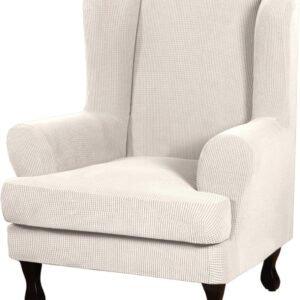 H.VERSAILTEX High Stretch Jacquard 2 Pieces Sofa Cover Couch Cover Furniture Sofa Slip Covers for Living Room, Polyester Spandex Jacquard Fabric Suit for T Cushion/Box Cushion (Sofa 72"-88", Navy)