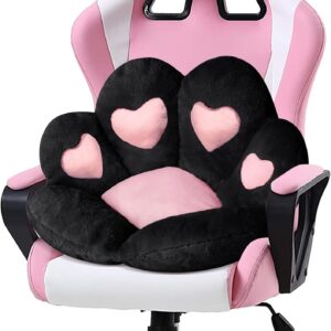 Ditucu Cat Paw Cushion Kawaii Chair Cushions 27.5 x 23.6 inch Cute Stuff Seat Pad Comfy Lazy Sofa Office Floor Pillow for Gaming Chairs Room Decor White