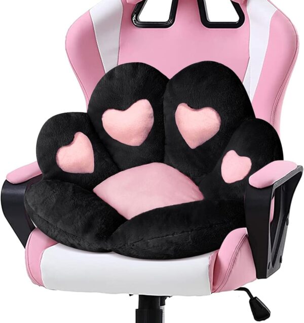 Ditucu Cat Paw Cushion Kawaii Chair Cushions 27.5 x 23.6 inch Cute Stuff Seat Pad Comfy Lazy Sofa Office Floor Pillow for Gaming Chairs Room Decor White