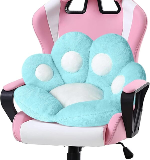 Ditucu Cat Paw Cushion Kawaii Chair Cushions 27.5 x 23.6 inch Cute Stuff Seat Pad Comfy Lazy Sofa Office Floor Pillow for Gaming Chairs Room Decor White