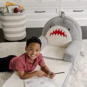 71J9Fl2QxpL._AC_SL1500.jpg Soft Landing Elite Premium Character Sofa Seat & Transformable Fold-Out Lounger with Carrying Handle – Leopard