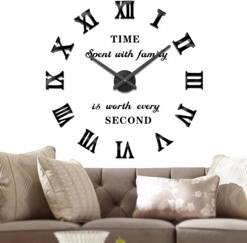 71KAQ-VO01L._AC_SL1500.jpg VANGOLD Wall Clock Vintage Roman Numerals Wall Clocks for Living Room Decor, Decorative Wall Clocks Battery Operated (Black Wall Decor)