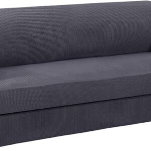 H.VERSAILTEX High Stretch Jacquard 2 Pieces Sofa Cover Couch Cover Furniture Sofa Slip Covers for Living Room, Polyester Spandex Jacquard Fabric Suit for T Cushion/Box Cushion (Sofa 72"-88", Navy)