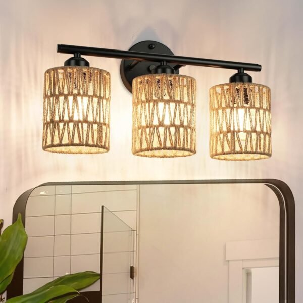 71LLs6OHtTL._AC_SL1500.jpg Frideko Bamboo Lantern Plug in Wall Sconces Wicker Wall Lamp with Plug in Cord Hand Woven Rattan Wall Light Farmhouse Rustic Wall Sconces Boho Sconces Wall Lighting for Living Room Bedroom