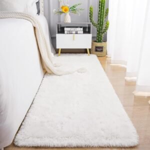 71N2lkOEQbL._AC_SL1500.jpg Chicrug Soft Runner Rugs for Bedroom Living Room Plush Fluffy Rug 2x6 Feet, Shag Furry Area Rug Carpet Non Shedding for Nursery Children Kids Girls Room Home Decorative, Grey