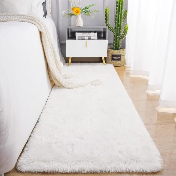 71N2lkOEQbL._AC_SL1500.jpg Chicrug Soft Runner Rugs for Bedroom Living Room Plush Fluffy Rug 2x6 Feet, Shag Furry Area Rug Carpet Non Shedding for Nursery Children Kids Girls Room Home Decorative, Grey