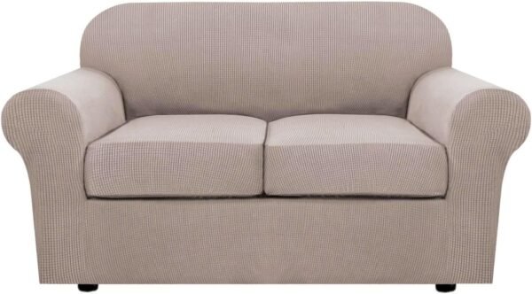 71O9sTsoT6L._AC_SL1500.jpg H.VERSAILTEX 3 Piece Stretch Sofa Covers for 2 Cushion Sofa Couch Covers for Living Room Furniture Cover (Base Cover Plus 2 Seat Cushion Covers) Thicker Jacquard Fabric(Large Sofa, Grey)