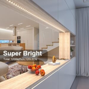 71OUU_x7M9L._AC_SL1500.jpg WOBANE LED Cabinet Lights, 4 PCS 20inch LED Strip Lights Kit, Under Counter Lighting for Kitchen, Under Desk, Shelf, Display Case,Furniture, 120 LEDs, 1200 Lumen, 4000K Natural White