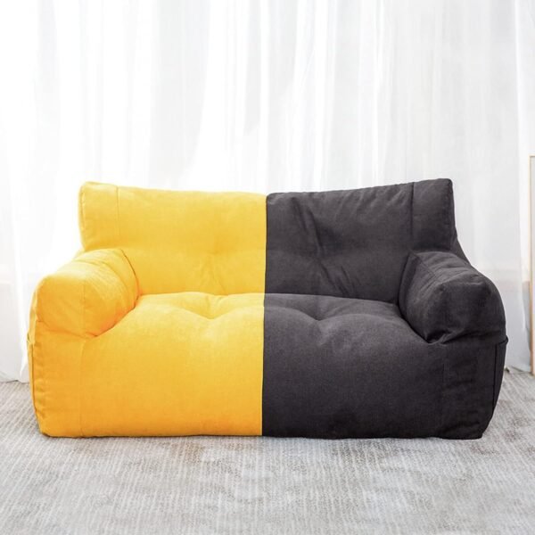 Lazy Sofa Bean Bag Double Small Sofa Dormitory Bedroom Balcony Leisure Recliner Velvet Cotton Bean Bag Jacket (no Padding),Yellow Single