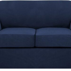 71PYFT_F-pL._AC_SL1500.jpg H.VERSAILTEX 3 Piece Stretch Sofa Covers for 2 Cushion Sofa Couch Covers for Living Room Furniture Cover (Base Cover Plus 2 Seat Cushion Covers) Thicker Jacquard Fabric(Large Sofa, Grey)