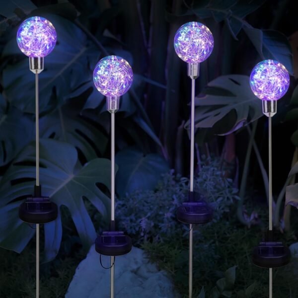 71Plymb249L._AC_SL1500.jpg Solar Globe Lights Outdoor Waterproof-Solar Balls-Solar Garden Lights-Solar Orbs for Outside 2 Pack Cracked Glass Ball for Lawn Patio Yard Backyard Decorations