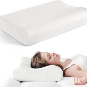 Bedsure Breescape Cervical Neck Pillow for Pain Relief - Contour Memory Foam Pillows for Sleeping, Odorless Ergonomic Pillow Adjustable Orthopedic Neck Support Pillow for Side, Back & Stomach Sleeper