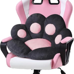 Ditucu Cat Paw Cushion Kawaii Chair Cushions 27.5 x 23.6 inch Cute Stuff Seat Pad Comfy Lazy Sofa Office Floor Pillow for Gaming Chairs Room Decor White