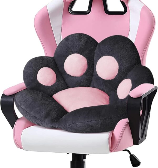 Ditucu Cat Paw Cushion Kawaii Chair Cushions 27.5 x 23.6 inch Cute Stuff Seat Pad Comfy Lazy Sofa Office Floor Pillow for Gaming Chairs Room Decor White