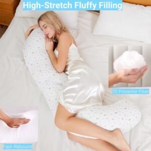 Full Body Pillow for Side Sleeper,60"*22"*11" Swan Body Pillow with Skin-Friendly Pillowcase,Ergonomic Pregnancy Body Pillow for Head,Belly,Back,Legs and HIPS Relief