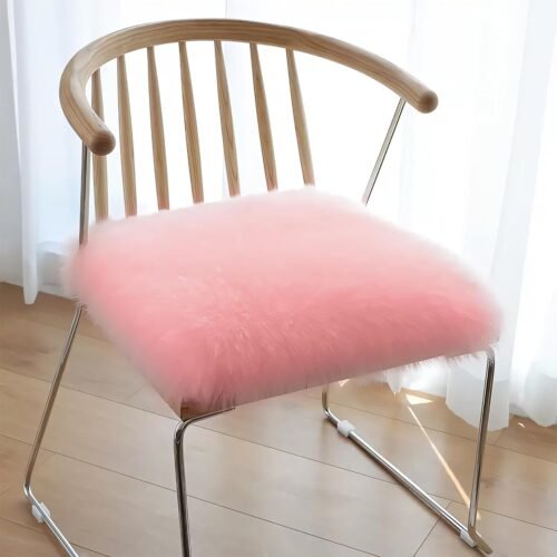 71TL9gOFn8L._AC_SL1500.jpg Single Sofa Recliner Chair Cover Soft Fluffy Faux Fur Sheepskin Carpet Cushion Pad for Living Room, Bedroom, Study Room, Pink