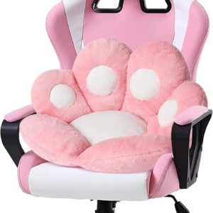 Ditucu Cat Paw Cushion Kawaii Chair Cushions 27.5 x 23.6 inch Cute Stuff Seat Pad Comfy Lazy Sofa Office Floor Pillow for Gaming Chairs Room Decor White