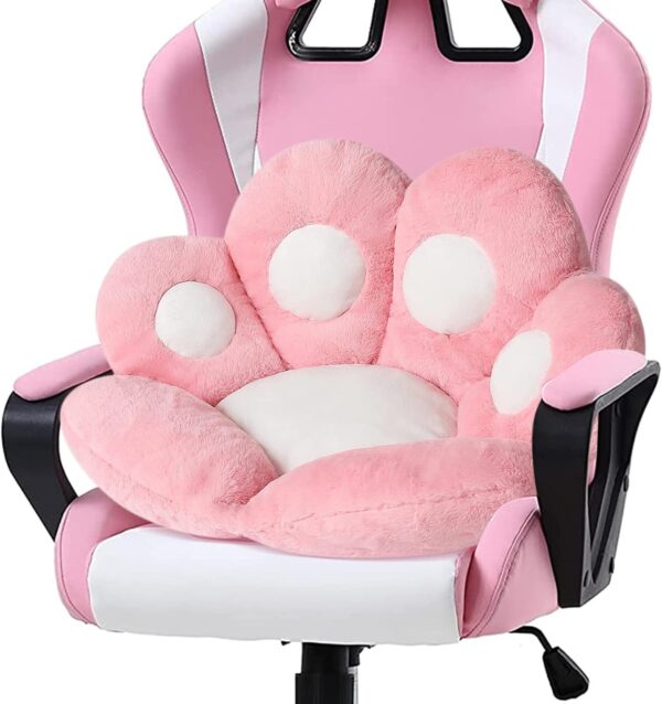 Ditucu Cat Paw Cushion Kawaii Chair Cushions 27.5 x 23.6 inch Cute Stuff Seat Pad Comfy Lazy Sofa Office Floor Pillow for Gaming Chairs Room Decor White