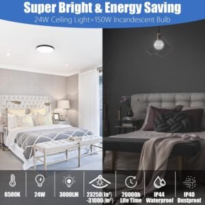 71Vp1BidS0L._AC_SL1500.jpg 24W Led Ceiling Light, 12 Inch Flush Mount Ceiling Light, 6500K Super Bright Light Fixture with 3000 Lumens for Bedroom, Living Room, Hallway, Dining Room, Study Room(White)